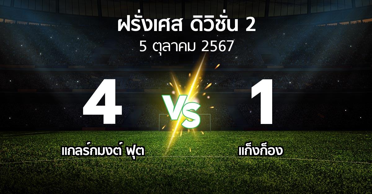 ผลบอล : แกลร์กมงต์ ฟุต vs แก็งก็อง (ฝรั่งเศส-ดิวิชั่น-2 2024-2025)