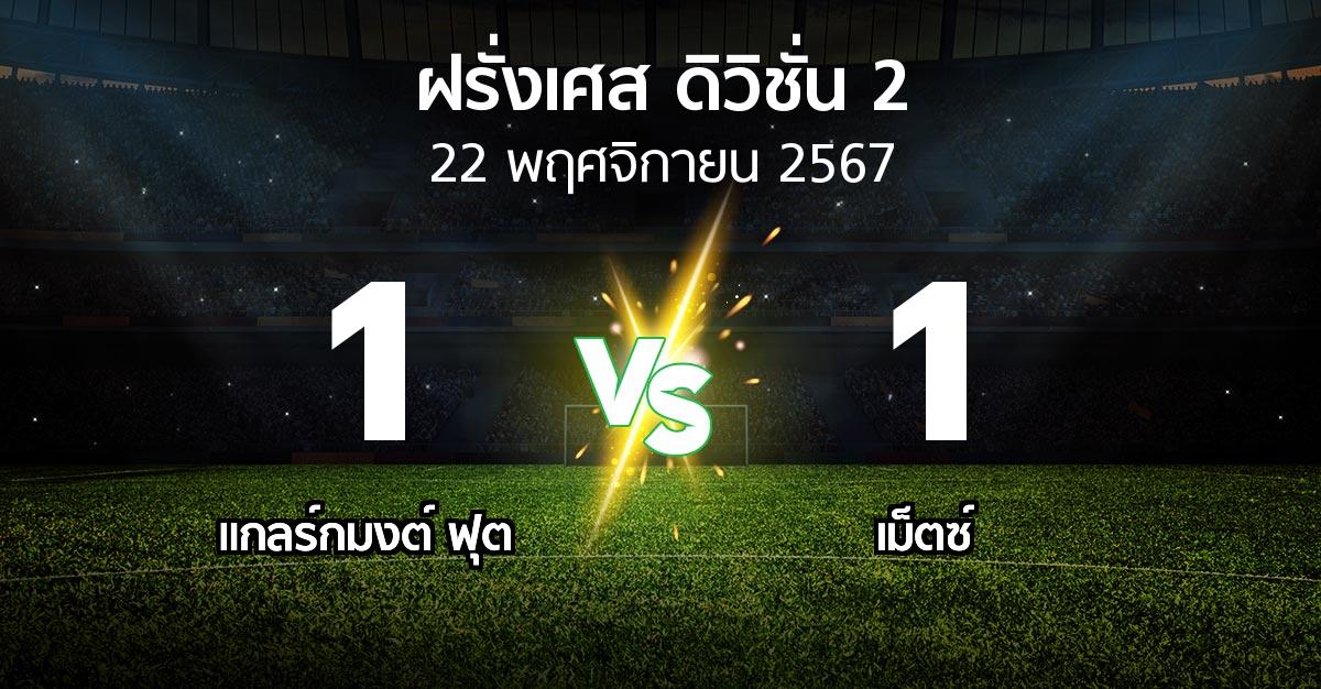 ผลบอล : แกลร์กมงต์ ฟุต vs เม็ตซ์ (ฝรั่งเศส-ดิวิชั่น-2 2024-2025)