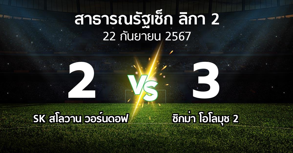 ผลบอล : SK สโลวาน วอร์นดอฟ vs ซิกม่า โอโลมุช 2 (สาธารณรัฐเช็ก-ลิกา-2 2024-2025)