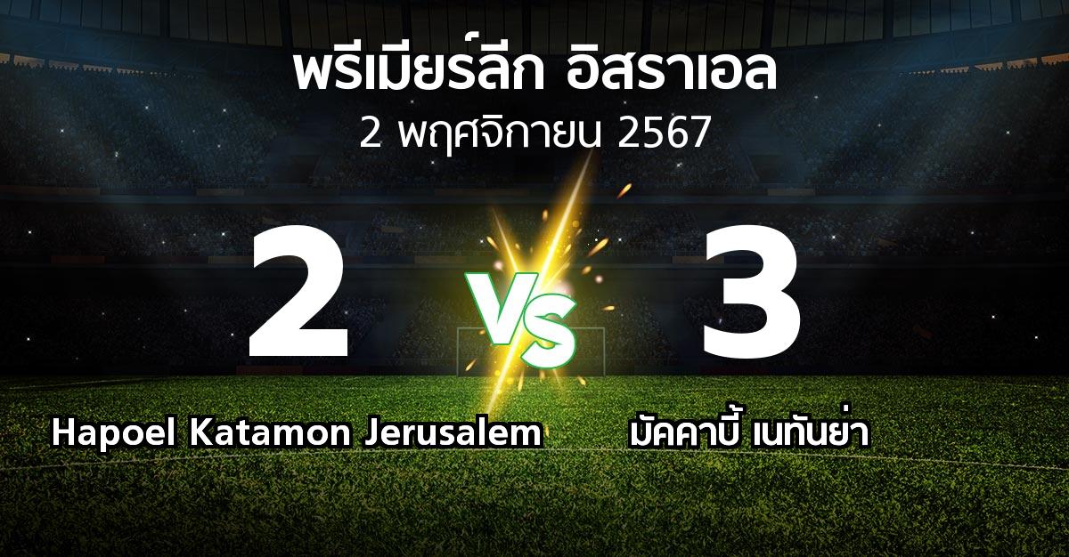 ผลบอล : Hapoel Katamon Jerusalem vs มัคคาบี้ เนทันย่า (พรีเมียร์ลีก-อิสราเอล 2024-2025)