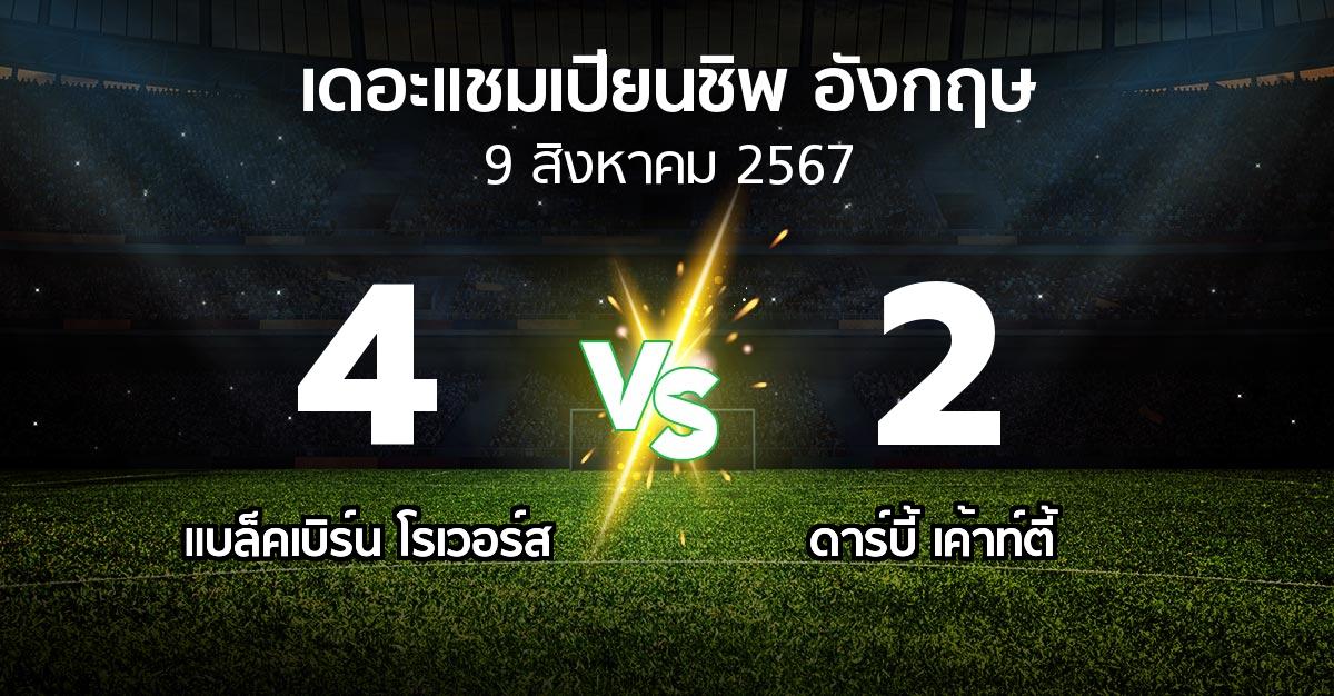 ผลบอล : แบล็คเบิร์น โรเวอร์ส vs ดาร์บี้ เค้าท์ตี้ (เดอะ แชมเปียนชิพ 2024-2025)