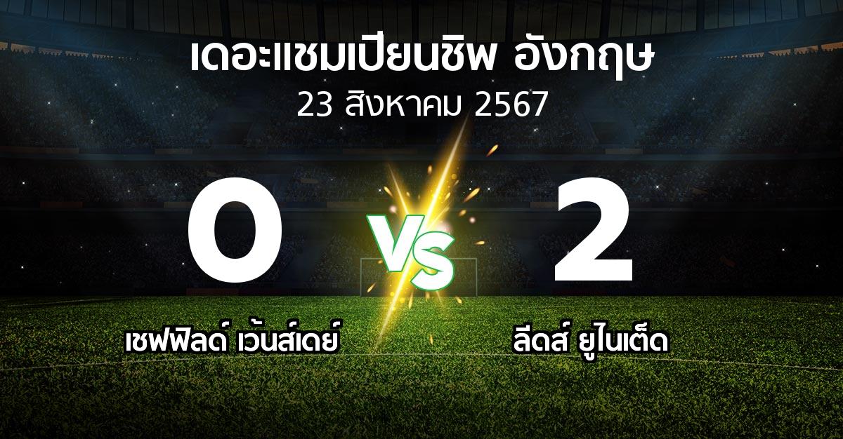 ผลบอล : เชฟฟิลด์ เว้นส์เดย์ vs ลีดส์ ยูไนเต็ด (เดอะ แชมเปียนชิพ 2024-2025)