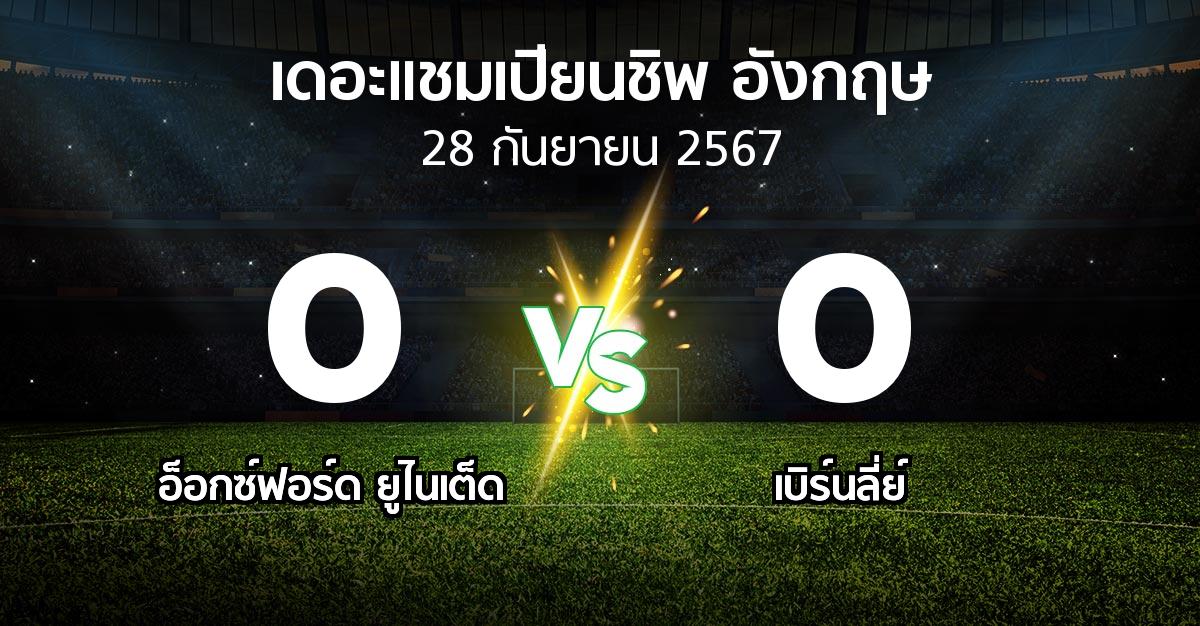 ผลบอล : อ็อกซ์ฟอร์ด ยูไนเต็ด vs เบิร์นลี่ย์ (เดอะ แชมเปียนชิพ 2024-2025)