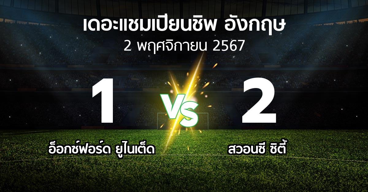 ผลบอล : อ็อกซ์ฟอร์ด ยูไนเต็ด vs สวอนซี ซิตี้ (เดอะ แชมเปียนชิพ 2024-2025)