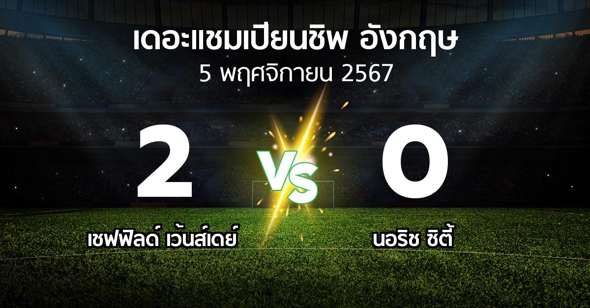 ผลบอล : เชฟฟิลด์ เว้นส์เดย์ vs นอริช ซิตี้ (เดอะ แชมเปียนชิพ 2024-2025)