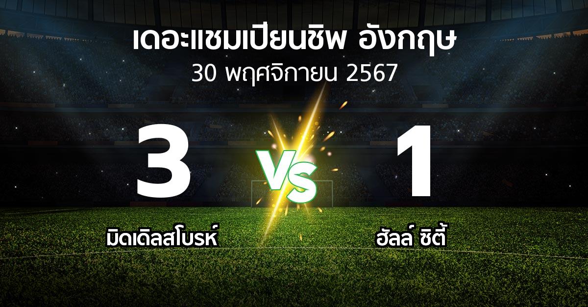 ผลบอล : มิดเดิ้ล vs ฮัลล์ ซิตี้ (เดอะ แชมเปียนชิพ 2024-2025)