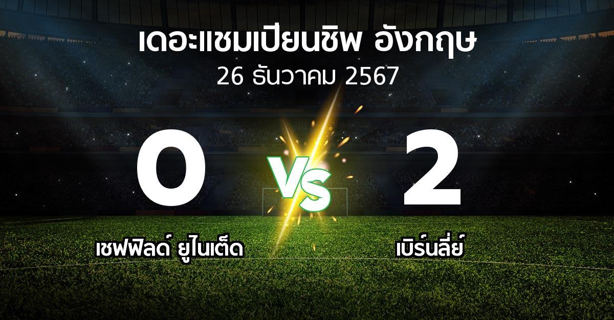 ผลบอล : เชฟฟิลด์ ยูไนเต็ด vs เบิร์นลี่ย์ (เดอะ แชมเปียนชิพ 2024-2025)