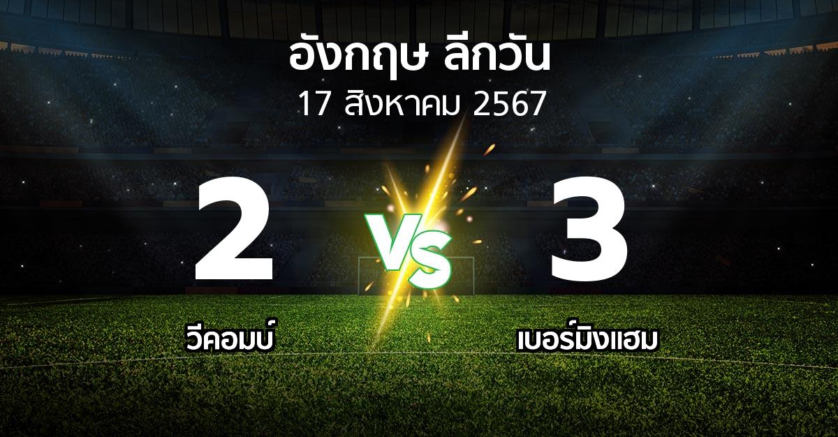 ผลบอล : วีคอมบ์ vs เบอร์มิงแฮม (ลีกวัน-อังกฤษ 2024-2025)