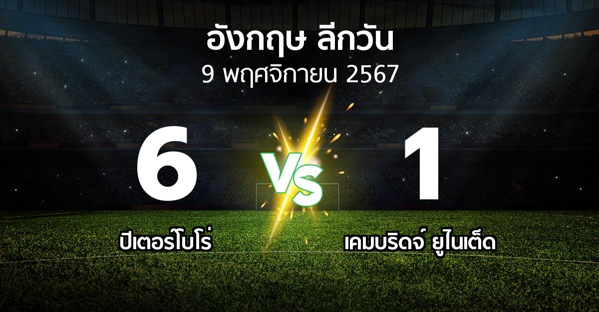 ผลบอล : ปีเตอร์โบโร่ vs เคมบริดจ์ ยูไนเต็ด (ลีกวัน-อังกฤษ 2024-2025)