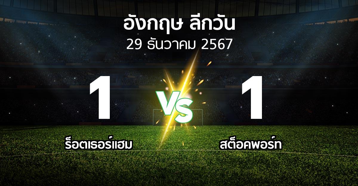 ผลบอล : ร็อตเธอร์แฮม vs สต็อคพอร์ท (ลีกวัน-อังกฤษ 2024-2025)