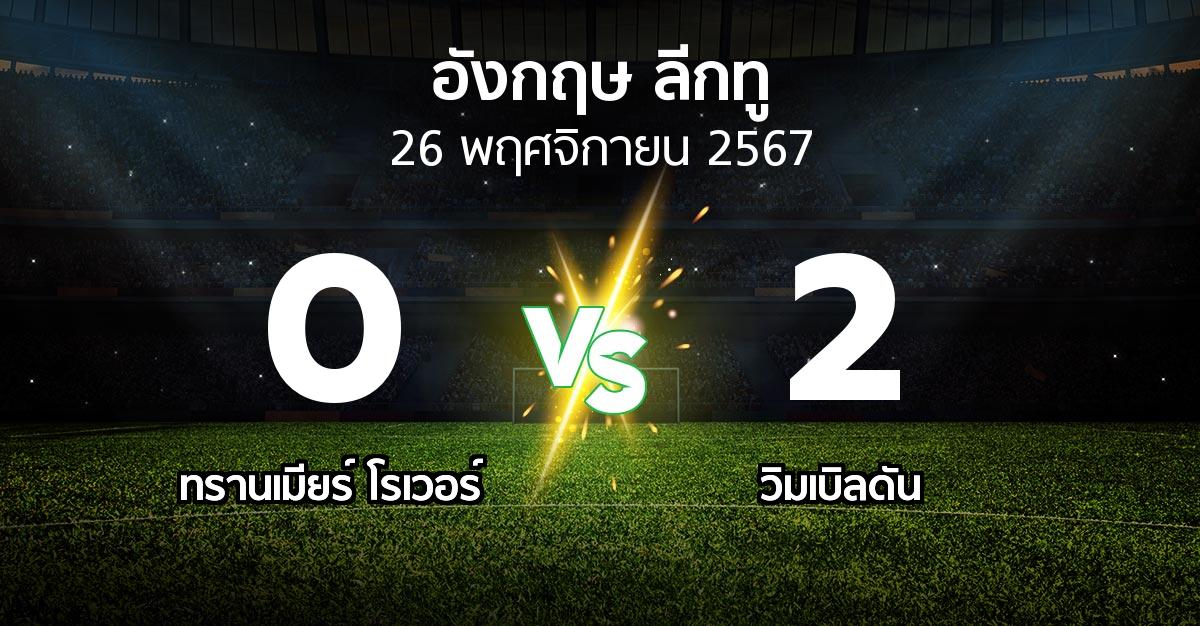 ผลบอล : ทรานเมียร์ โรเวอร์ vs วิมเบิลดัน (อังกฤษดิวิชั่น2 2024-2025)