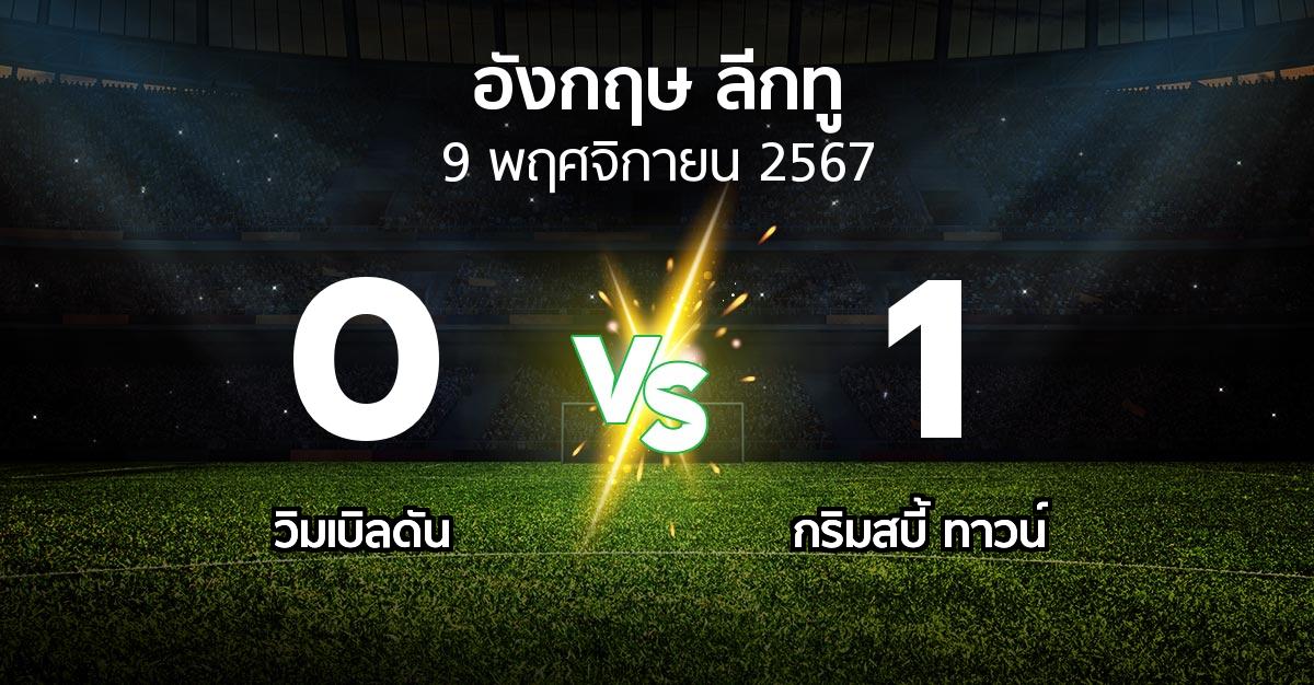 ผลบอล : วิมเบิลดัน vs กริมสบี้ ทาวน์ (อังกฤษดิวิชั่น2 2024-2025)