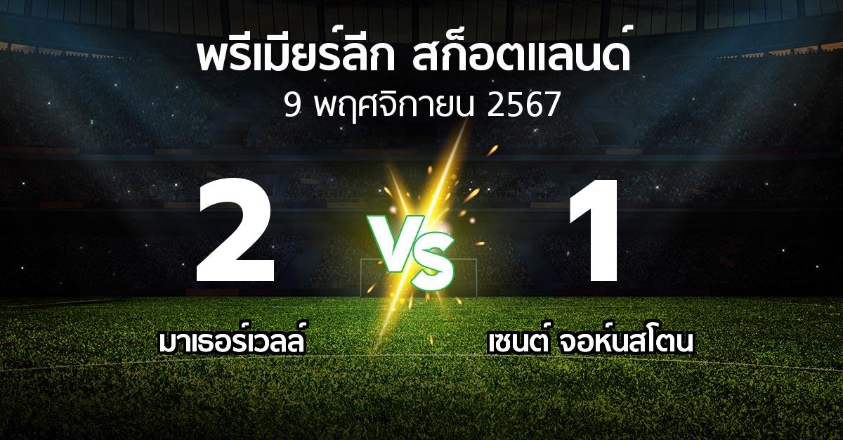 ผลบอล : มาเธอร์เวลล์ vs เซนต์ จอห์นสโตน (สก็อตติชพรีเมียร์ลีก 2024-2025)