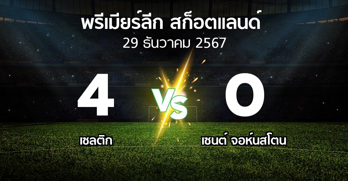 ผลบอล : เซลติก vs เซนต์ จอห์นสโตน (สก็อตติชพรีเมียร์ลีก 2024-2025)