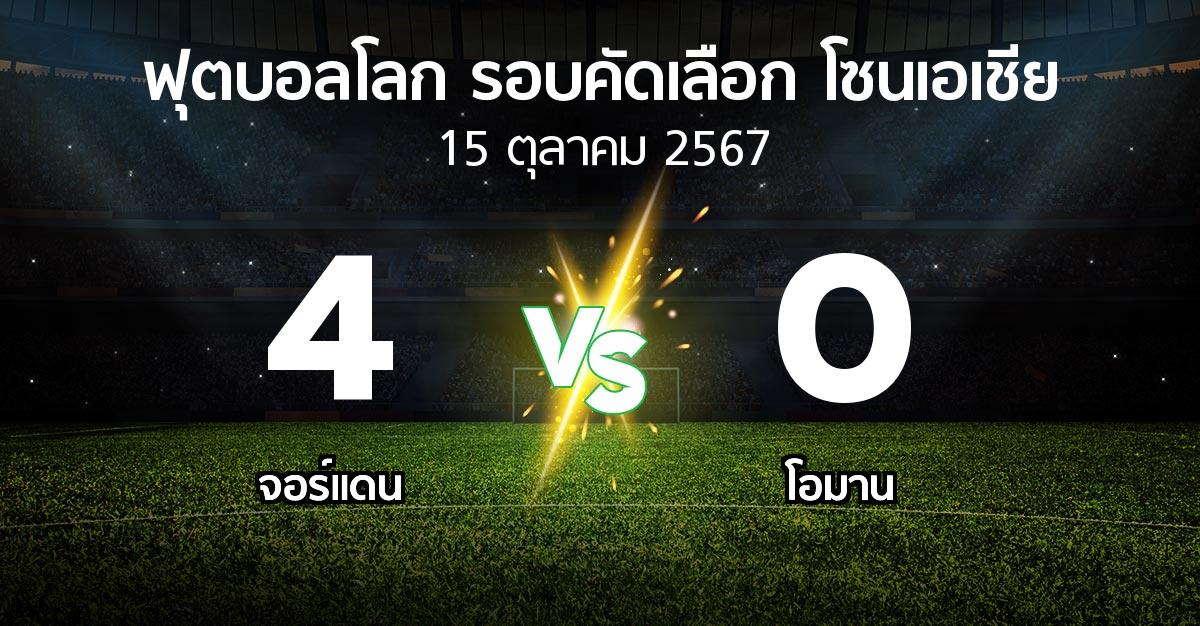 ผลบอล : จอร์แดน vs โอมาน (ฟุตบอลโลก-รอบคัดเลือก-โซนเอเชีย 2023-2025)