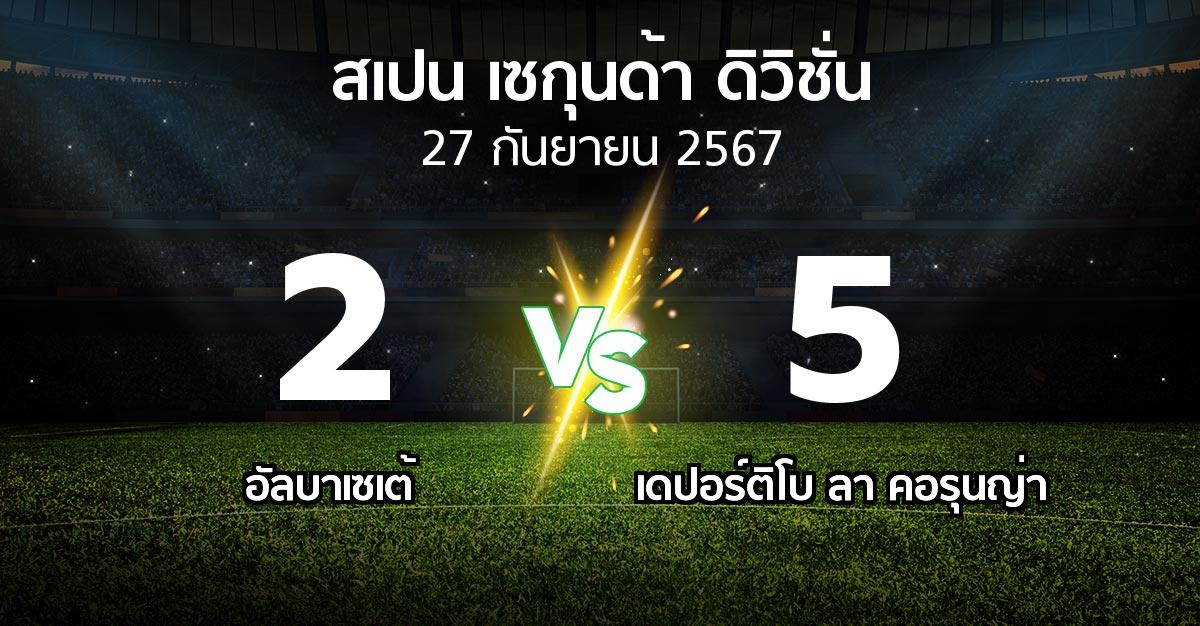 ผลบอล : อัลบาเซเต้ vs เดปอร์ติโบ ลา คอรุนญ่า (สเปน-เซกุนด้า-ดิวิชั่น 2024-2025)