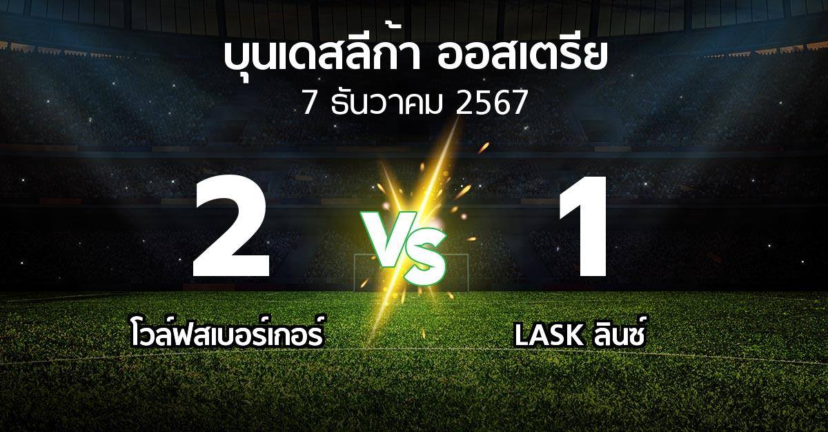 ผลบอล : โวล์ฟสเบอร์เกอร์ vs LASK ลินซ์ (บุนเดสลีก้า-ออสเตรีย 2024-2025)