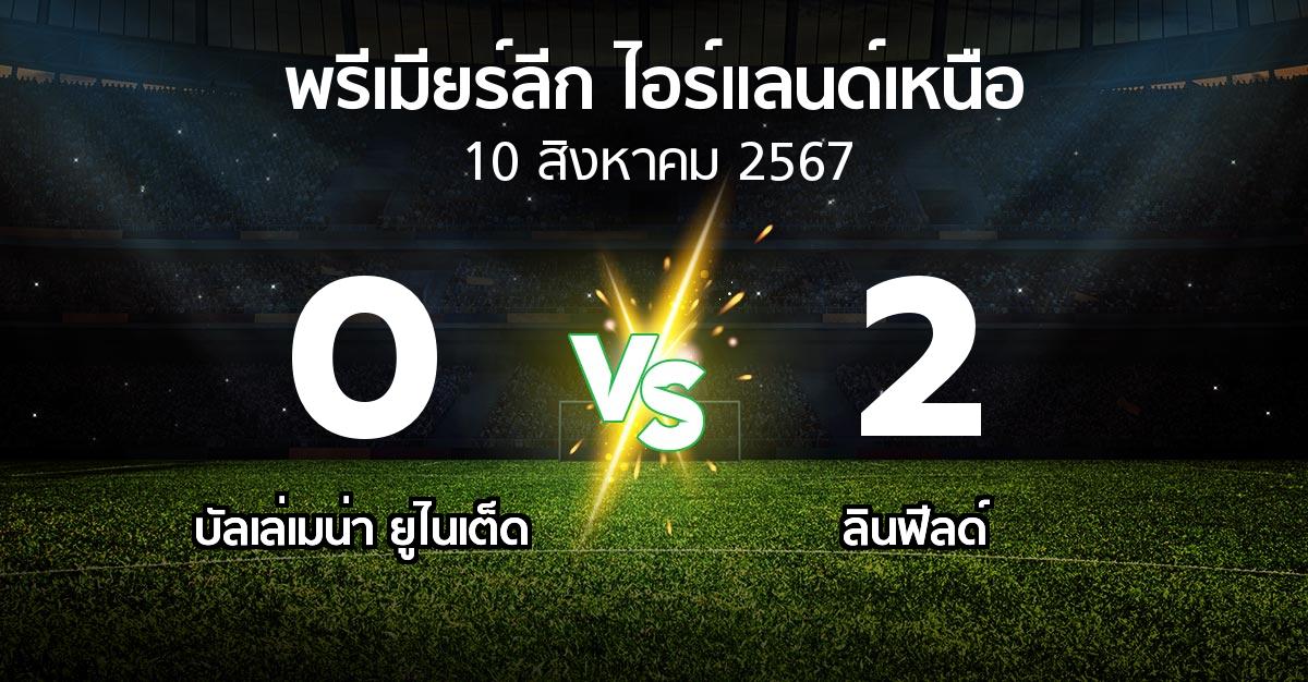 ผลบอล : บัลเล่เมน่า ยูไนเต็ด vs ลินฟีลด์ (พรีเมียร์ลีก-ไอร์แลนด์เหนือ 2024-2025)