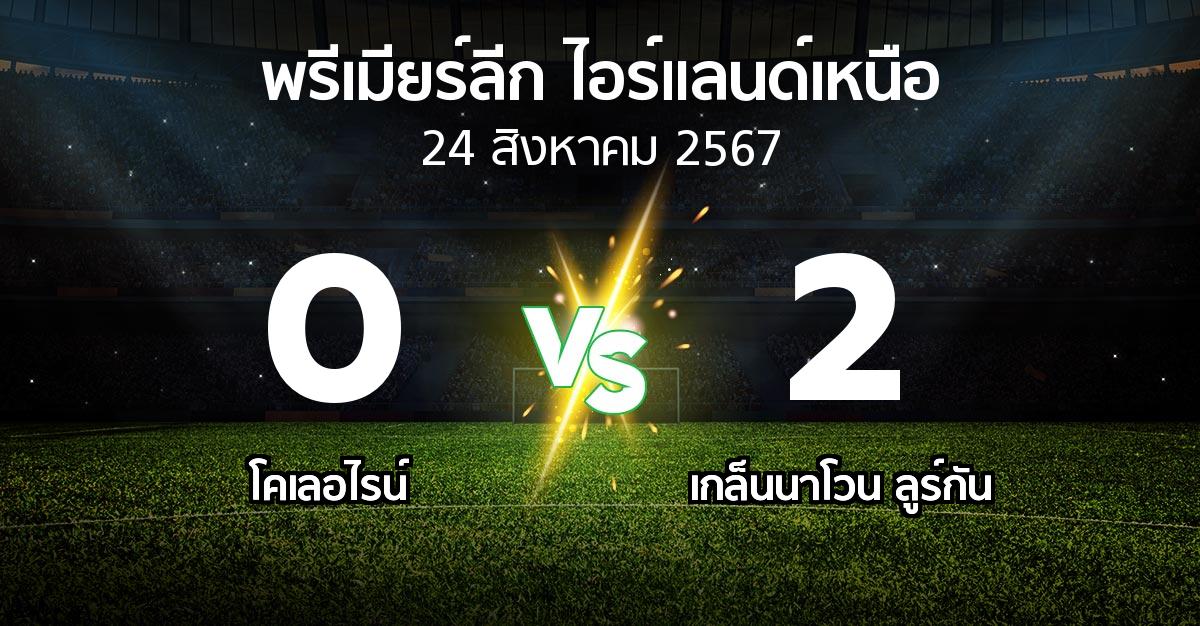 ผลบอล : โคเลอไรน์ vs เกล็นนาโวน ลูร์กัน (พรีเมียร์ลีก-ไอร์แลนด์เหนือ 2024-2025)