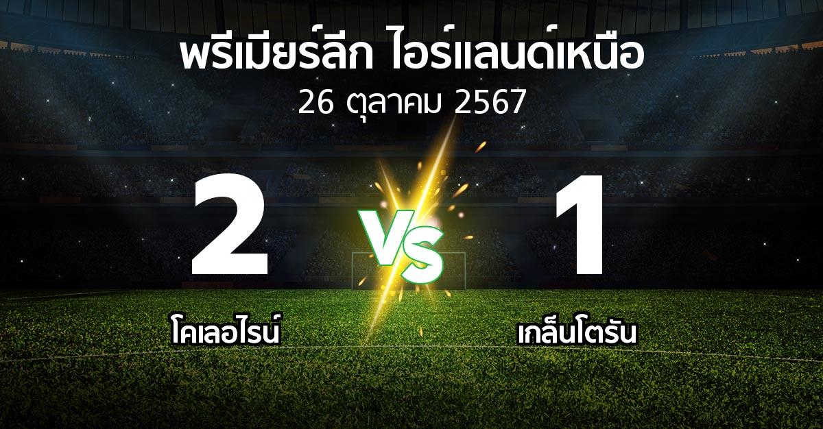 ผลบอล : โคเลอไรน์ vs เกล็นโตรัน (พรีเมียร์ลีก-ไอร์แลนด์เหนือ 2024-2025)