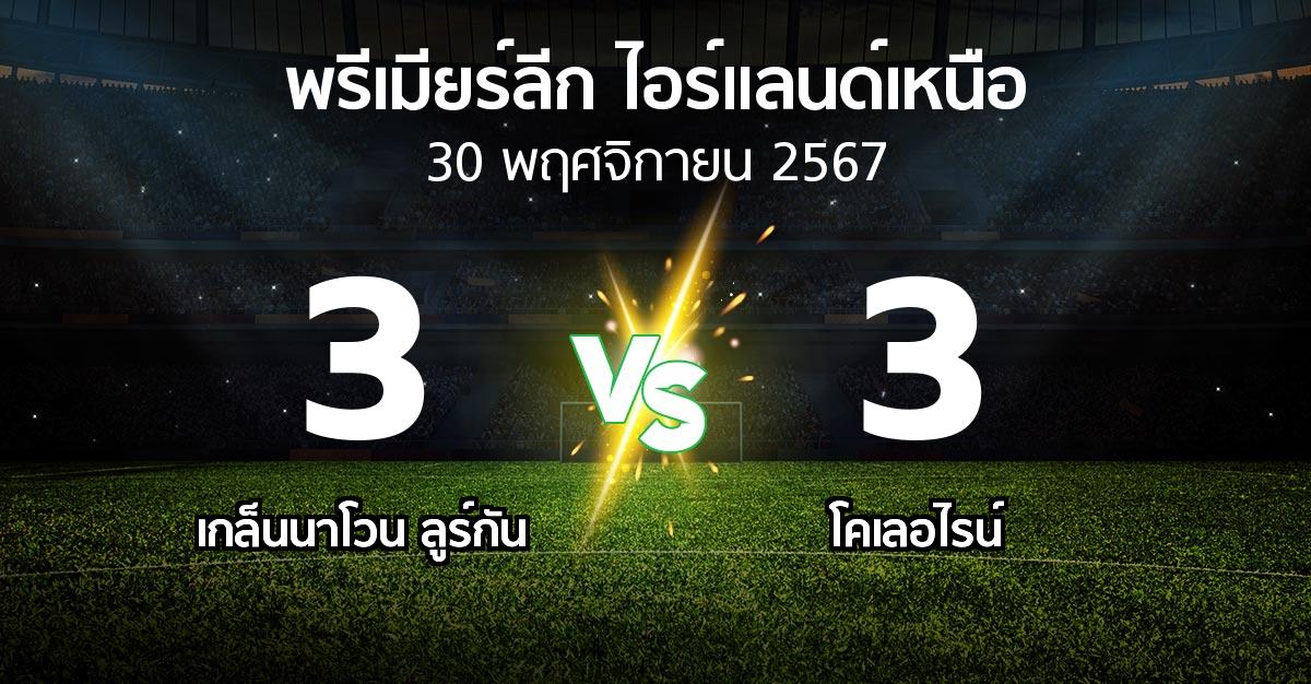 ผลบอล : เกล็นนาโวน ลูร์กัน vs โคเลอไรน์ (พรีเมียร์ลีก-ไอร์แลนด์เหนือ 2024-2025)