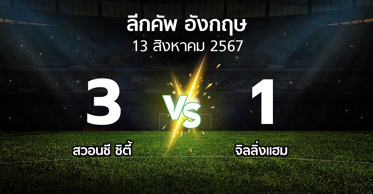 ผลบอล : สวอนซี ซิตี้ vs จิลลิ่งแฮม (ลีกคัพ 2024-2025)