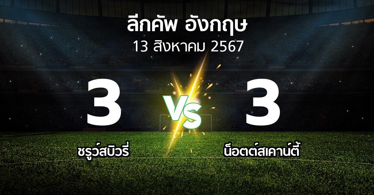 ผลบอล : ชรูว์สบิวรี่ vs น็อตต์สเคาน์ตี้ (ลีกคัพ 2024-2025)