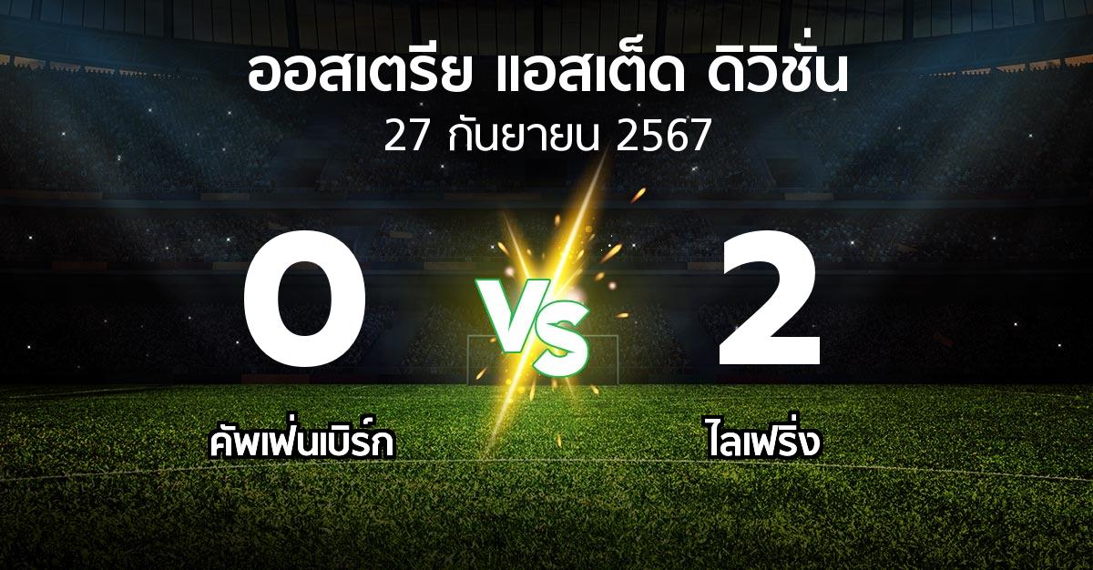 ผลบอล : คัพเฟ่นเบิร์ก vs ไลเฟริ่ง (ออสเตรีย-แอสเต็ด-ดิวิชั่น 2024-2025)