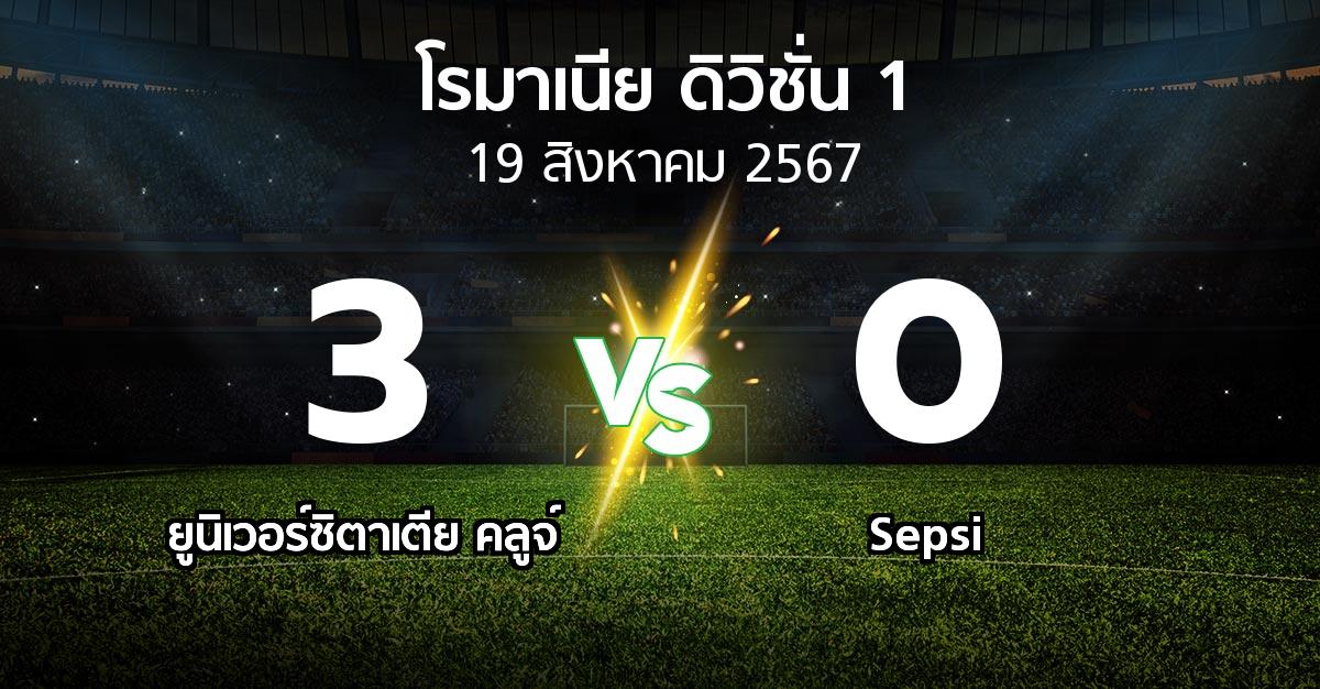 ผลบอล : ยูนิเวอร์ซิตาเตีย คลูจ์ vs Sepsi (โรมาเนีย-ดิวิชั่น-1 2024-2025)