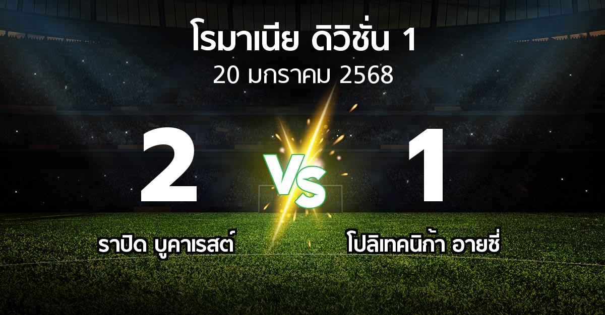 ผลบอล : ราปิด บูคาเรสต์ vs โปลิเทคนิก้า อายซี่ (โรมาเนีย-ดิวิชั่น-1 2024-2025)