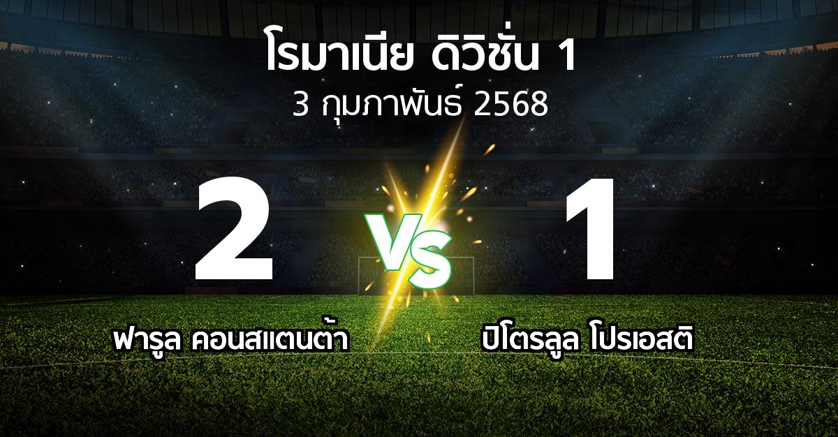 ผลบอล : ฟารูล คอนสแตนต้า vs ปิโตรลูล โปรเอสติ (โรมาเนีย-ดิวิชั่น-1 2024-2025)