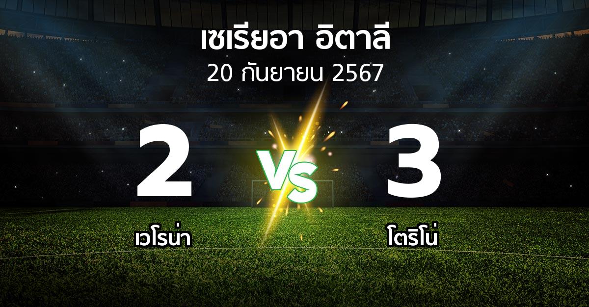 ผลบอล : เวโรน่า vs โตริโน่ (เซเรีย อา 2024-2025)