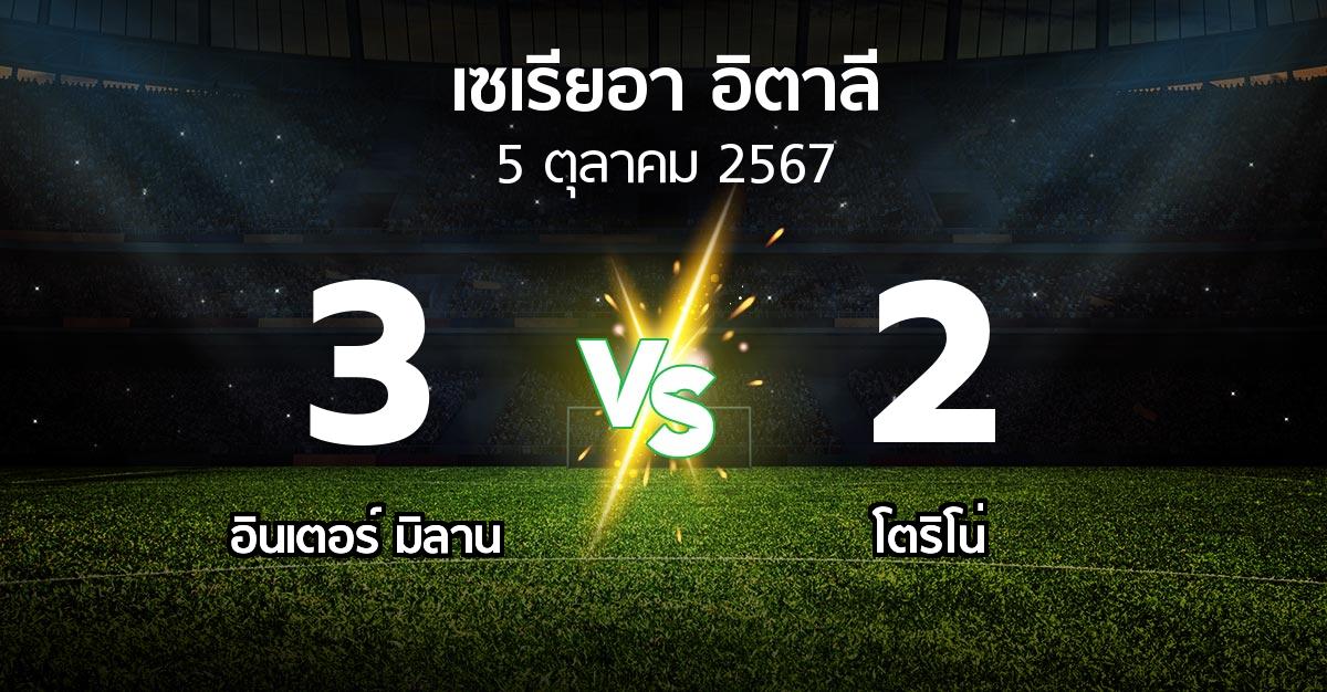 ผลบอล : อินเตอร์ มิลาน vs โตริโน่ (เซเรีย อา 2024-2025)