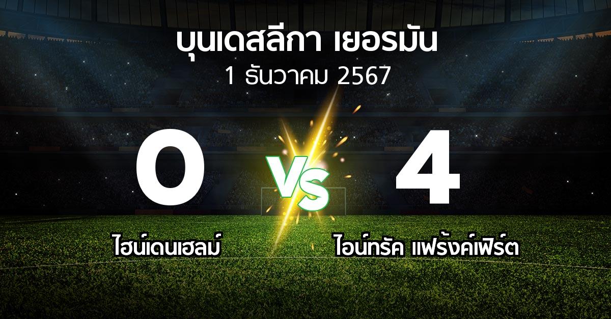 ผลบอล : ไฮน์เดนเฮลม์ vs แฟร้งค์เฟิร์ต (บุนเดสลีกา 2024-2025)