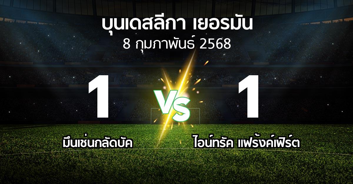 ผลบอล : มึนเช่นกลัดบัค vs แฟร้งค์เฟิร์ต (บุนเดสลีกา 2024-2025)