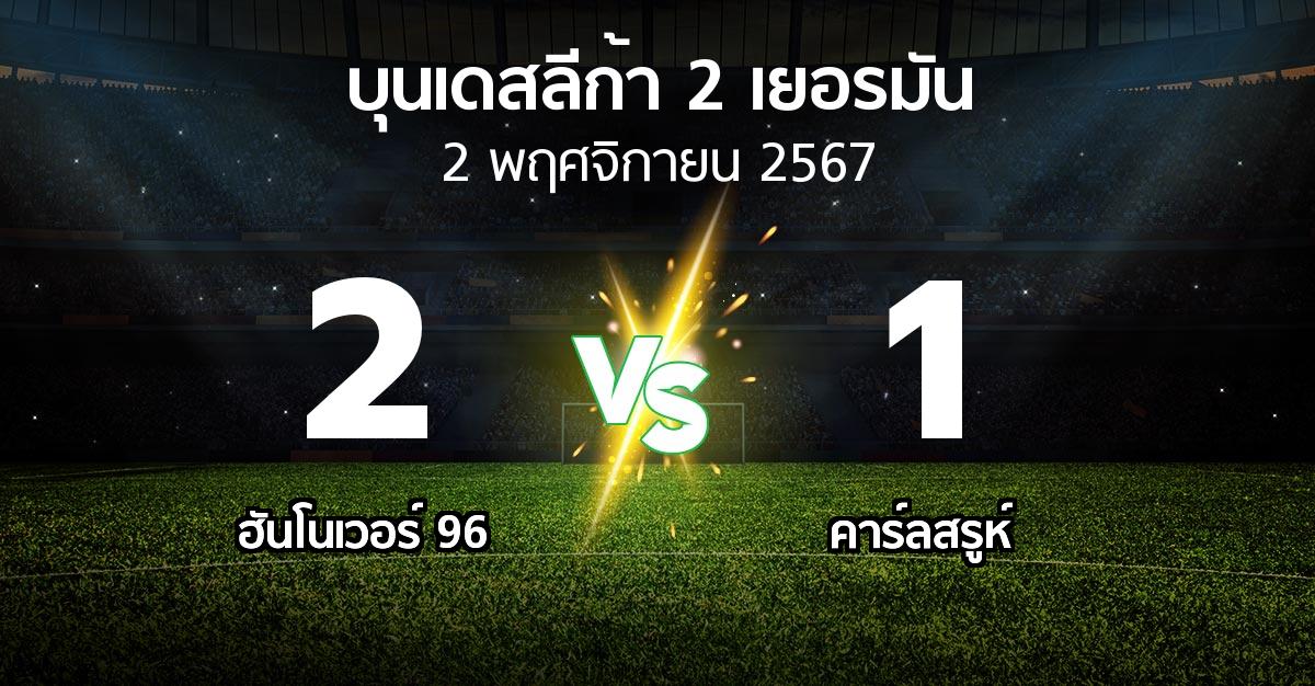 ผลบอล : ฮันโนเวอร์  vs คาร์ลสรูห์ (บุนเดสลีก้า-2-เยอรมัน 2024-2025)