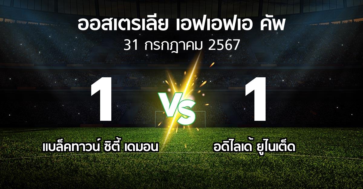 โปรแกรมบอล : แบล็คทาวน์ ซิตี้ เดมอน vs อดิไลเด้ ยูไนเต็ด (ออสเตรเลีย-เอฟเอฟเอ-คัพ 2024)