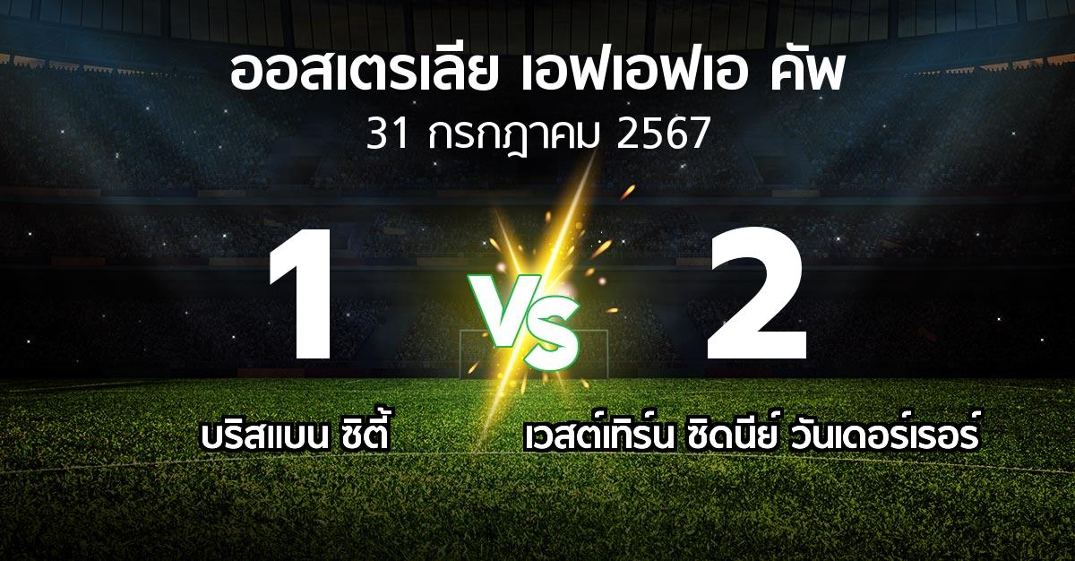 ผลบอล : บริสแบน ซิตี้ vs เวสต์เทิร์น ซิดนีย์ วันเดอร์เรอร์ (ออสเตรเลีย-เอฟเอฟเอ-คัพ 2024)