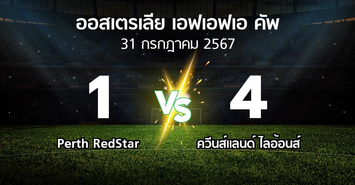 โปรแกรมบอล : Perth RedStar vs ควีนส์แลนด์ ไลอ้อนส์ (ออสเตรเลีย-เอฟเอฟเอ-คัพ 2024)