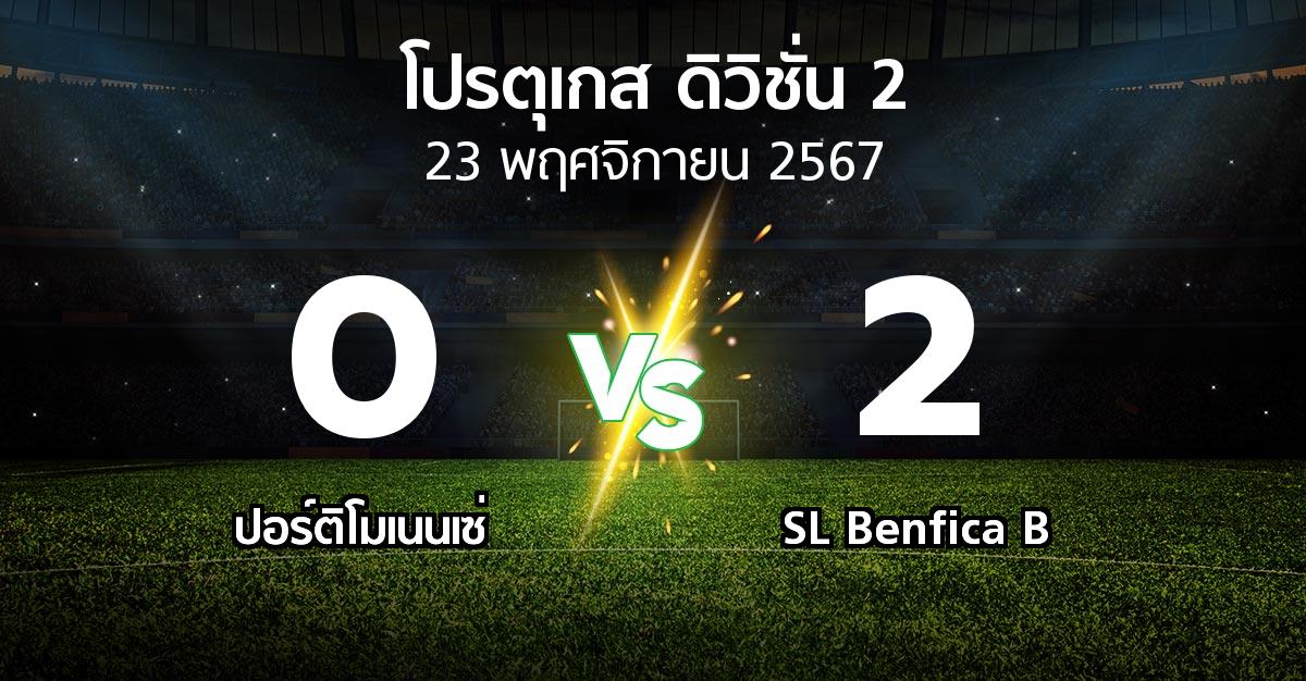 ผลบอล : ปอร์ติโมเนนเซ่ vs SL Benfica B (โปรตุเกส-ดิวิชั่น-2 2024-2025)