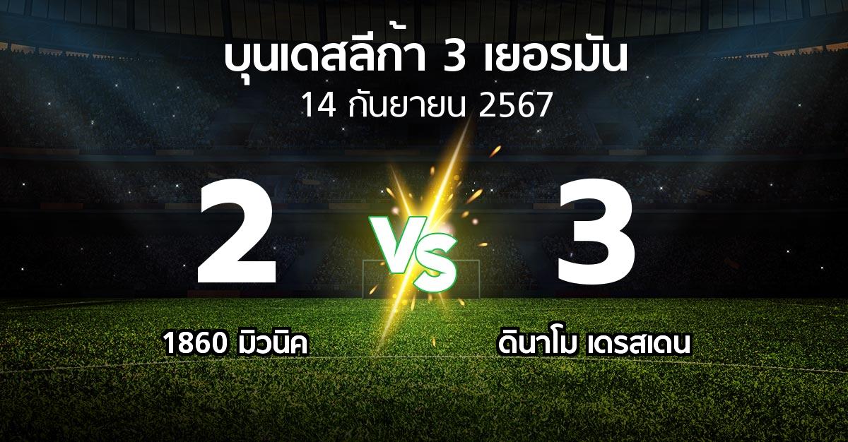 ผลบอล : 1860 มิวนิค vs ดินาโม เดรสเดน (บุนเดสลีก้า-3-เยอรมัน 2024-2025)