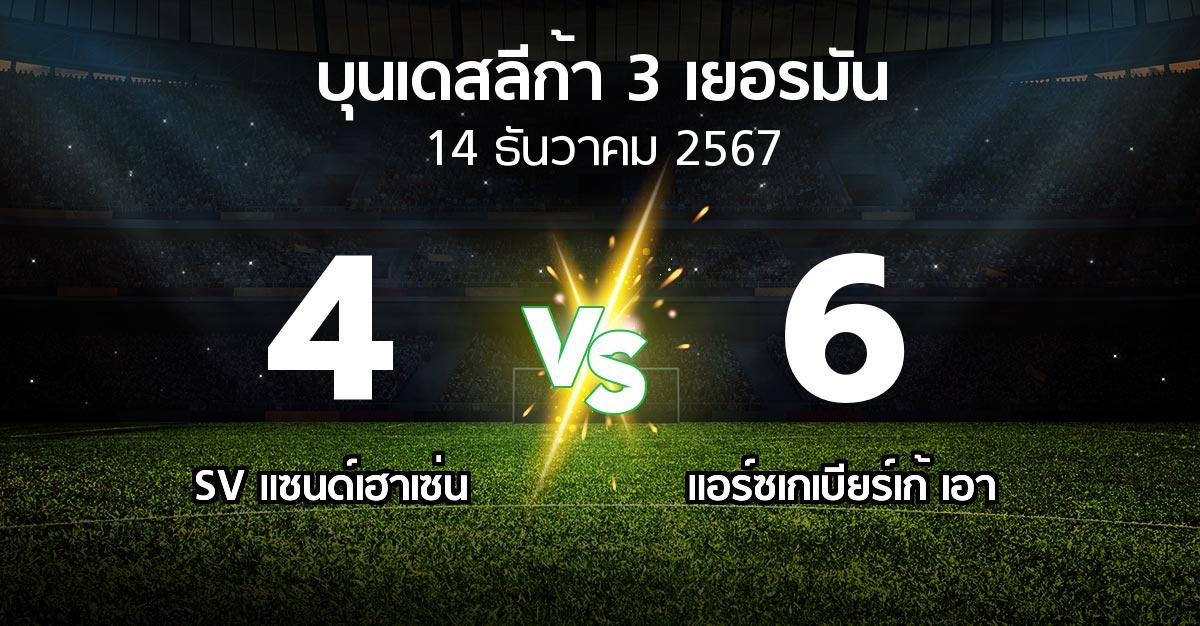 ผลบอล : SV แซนด์เฮาเซ่น vs แอร์ซเกเบียร์เก้ เอา (บุนเดสลีก้า-3-เยอรมัน 2024-2025)