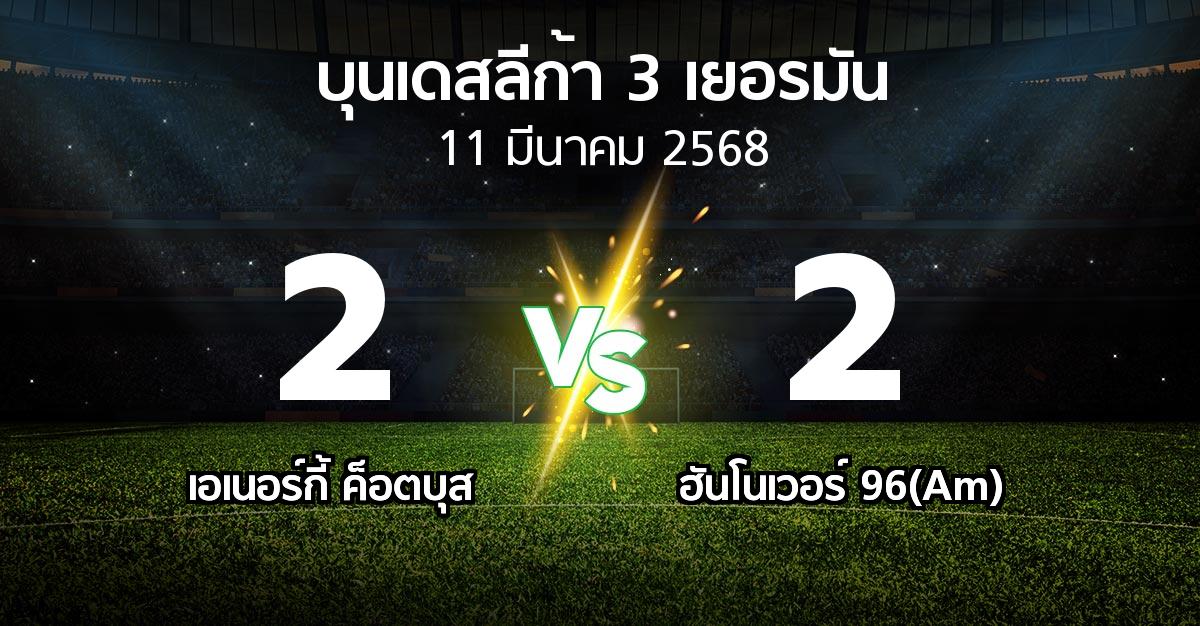 ผลบอล : เอเนอร์กี้ ค็อตบุส vs ฮันโนเวอร์ 96(Am) (บุนเดสลีก้า-3-เยอรมัน 2024-2025)
