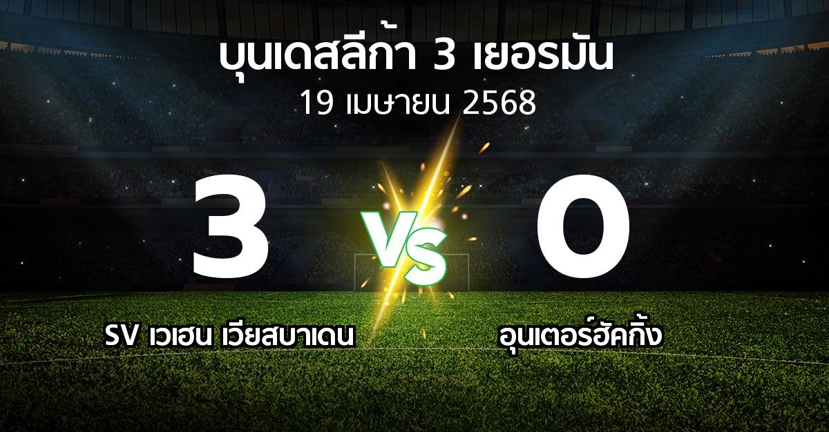 ผลบอล : SV เวเฮน เวียสบาเดน vs อุนเตอร์ฮัคกิ้ง (บุนเดสลีก้า-3-เยอรมัน 2024-2025)