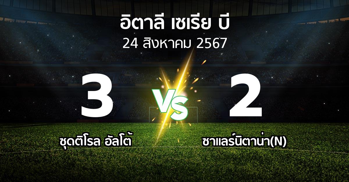 ผลบอล : ซุดติโรล อัลโต้ vs ซาแลร์นิตาน่า(N) (อิตาลี-เซเรีย-บี 2024-2025)