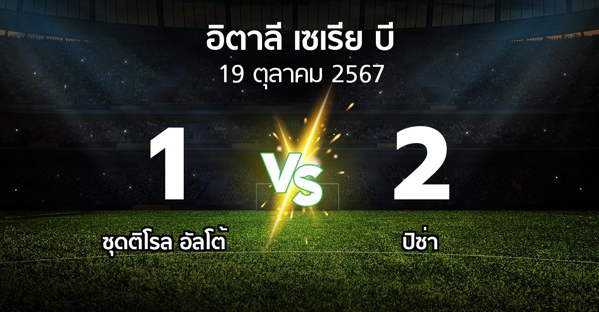 ผลบอล : ซุดติโรล อัลโต้ vs ปิซ่า (อิตาลี-เซเรีย-บี 2024-2025)