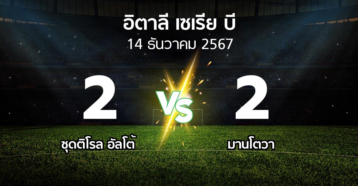 ผลบอล : ซุดติโรล อัลโต้ vs มานโตวา (อิตาลี-เซเรีย-บี 2024-2025)