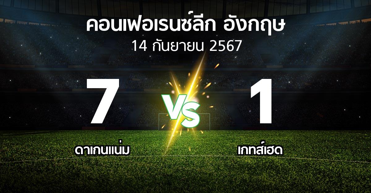 ผลบอล : ดาเกนแน่ม vs เกทส์เฮด (คอนเฟอเรนซ์ลีก อังกฤษ 2024-2025)