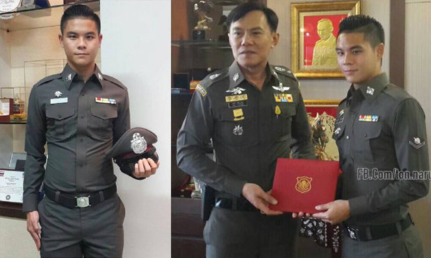 ′ต้น นฤบดินทร์′ แข้งทีมชาติไทย เข้ารับการประดับยศ ′สิบตำรวจตรี′