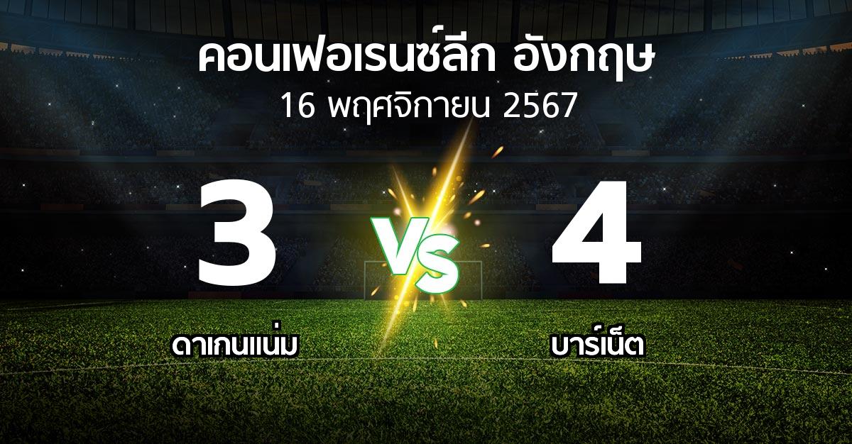 ผลบอล : ดาเกนแน่ม vs บาร์เน็ต (คอนเฟอเรนซ์ลีก อังกฤษ 2024-2025)